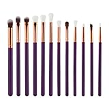 Start 12 pcs/Sets Makeup Brush Set for Eye Shadow Foundation Eyebrow Lip (Purple 2)