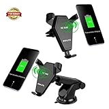 SSKJTC Qi Wireless Car Mount Charger,Gravity Linkage Fast Charging for Samsung Galaxy S8, S7,S6/S7 Edge, Note 8 5 & Qi Enabled Devices Standard Charge for iPhone X/8/ 8 Plus