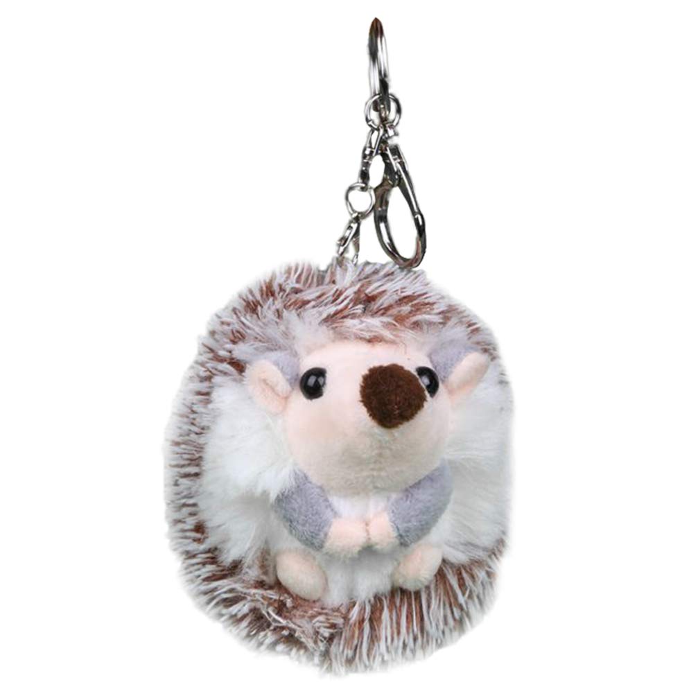Lurrose Grey Hedgehog Keychains Plush Key Holder Adorable Pendant Lovely Key Rings Craft Ornaments
