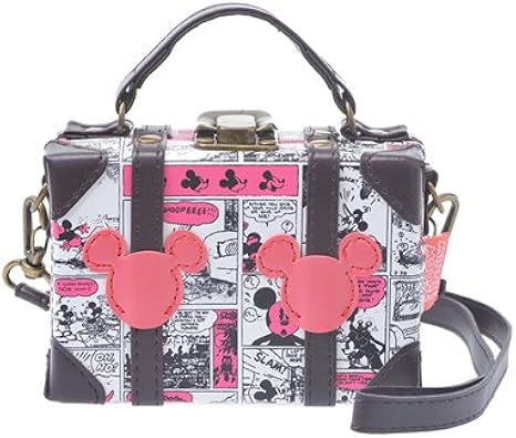 Amazon ディズニー ヴィンテージ風コミック柄のおしゃれなトランク型デジカメケース Disney ディズニー ハンドバッグ