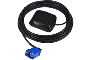 Kaunosta Vehicle Waterproof Active GPS Navigation Antenna Fakra C Blue GPS Antenna with RG174 3M Cable Magnetic Base for Car Truck SUV Head Unit MFD2 RNS2 RNS 510 MFD3 RNS-E Cars Jeep VW Audi