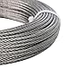 DasMarine Stainless Aircraft Steel Wire Rope Cable for Railing,Decking, DIY Balustrade, 1/8Inch,7x7 (1/8Inch, 7x7, 164FT)