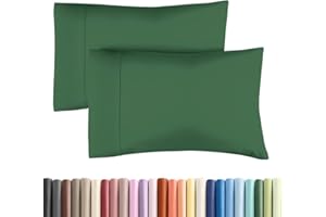 CGK UNLIMITED King Pillow Cases - 2 Pack - Super Soft Pillowcase Covers - Envelope Enclosure - Hotel Quality Pillow Protectors - Wrinkle Free, Shrink & Stain Resistant - Machine Washable - 20" x 40" (Emerald Green)