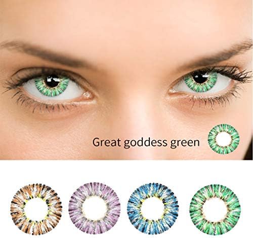 fikole Multi-Color Cute Contact Lenses Color Blends Cosplay Eyes Cosmetic Makeup Eye Shadow (1 Pair) (Green)