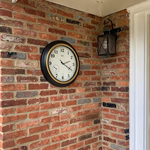 BEW Large Waterproof Outdoor Clock, 18 Inch Patio Clock with