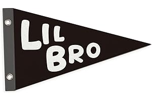 MOFUYU Kids Room Decor Pennant Banner Flags,Boys Room Wall Hanging Felt Banner,LiL Bro for Nursery Bedroom Homeschool,Reading Nook Decor Gift for Little Boys 7.4x14 Inch