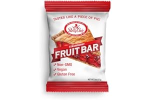 Betty Lou's Fruit Bars, Strawberry Pack of 12, Gluten Free, Vegan, Non GMO, Deliciously Healthy Snacks Made with All Natural Fruit Juice, Individually Wrapped, 2 oz. Each, 12 Bars