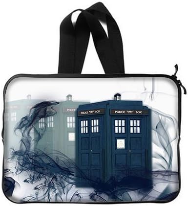 Custom Doctor Who Police Box Pattern Laptop Notebook Computer Netbook Soft Neoprene Sleeve Bag Case Cover for Apple Macbook Pro 15 inch(Two Sides)
