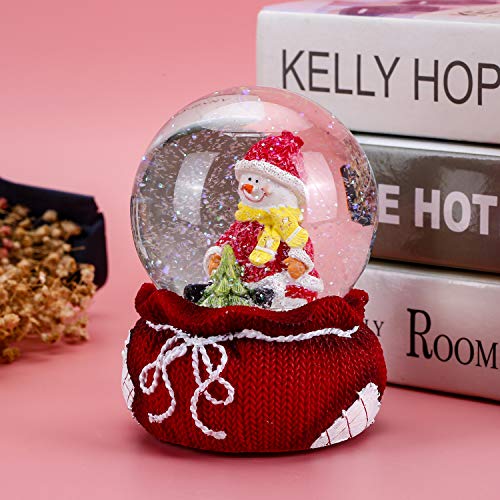 image for WOBAOS Snow Globes Musical with Colorful Flashing Lights and Dancing S