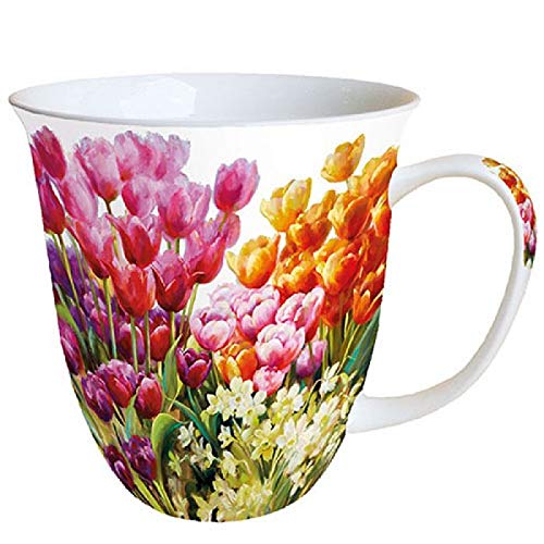 Ambiente Fine Bone China Floral Mug Mug 0.4 Litre Tulips