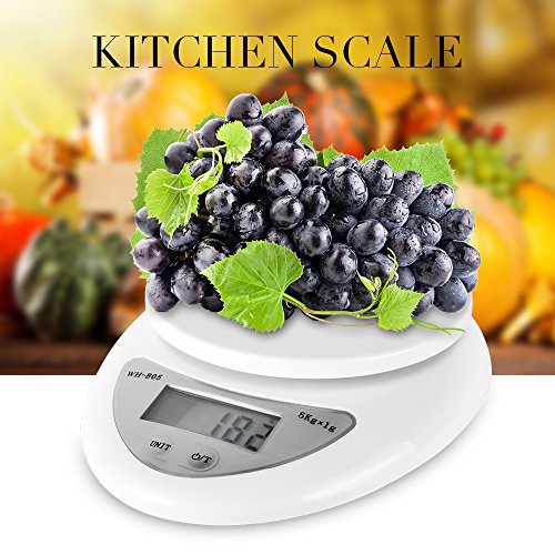 Digital Kitchen Scale, HENGTONG Kitchen Scales Digital Weight Grams and Ounces with Bowl, Cooking Scales 11 lbs /5 kg, High Accuracy Food Kitchen Scale LCD Display, Auto Off, Battery Included