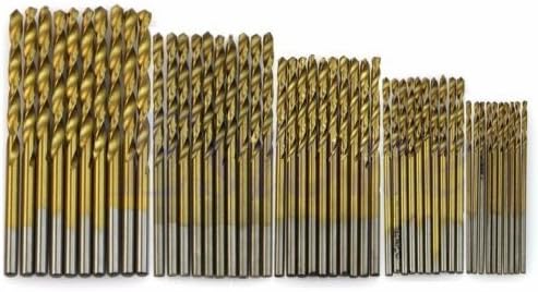 Hanpearl 50pc 1/1.5/2/2.5/3mm Titanium Coated HSS High Speed Steel Drill Bit Set Tool
