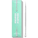 I DEW CARE 2-in-1 Proper Popper Dual-Tip Pimple Tool, Blackhead Remover | 4.8 Inch, Comedone Zit Squeezer, Stainless Steel, Sharp Tip, Loop Shaped End, Easy To Wash, Travel Friendly, Korean Skin Care