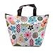 Waterproof Picnic Lunch Bag Lunch Box Tote Insulated Cooler Travel Zipper Organizer Box, flower