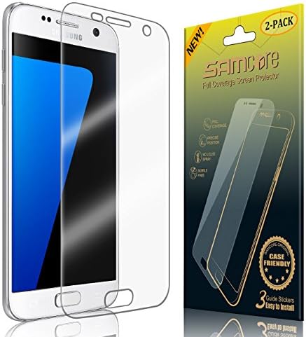 Samcore Galaxy S7 Screen Protector, Case Friendly Full Coverage Anti-Bubble HD Clear Film [2-Pack] [Edge to Edge] for Samsung Galaxy S7