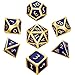 Hestya 7 Pieces Metal Dices Set Game Polyhedral Solid Metal Dice Set with Storage Bag for Role Playing Game Math Teaching