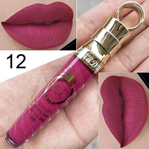 Poluck Matte+ Metallic Liquid Lipstick Waterproof Smooth Long Lasting 24 Hours Beauty Lip Gloss (L)