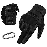 ILM Tactical Gloves Men Touchscreen - Military Mechanic Hunting Shooting Combat Airsoft Heavy Duty Knuckle Gloves Motorcycle Cycling ATV MTV (XL, Black)