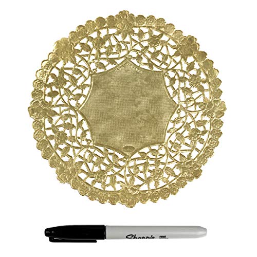 Hygloss Products 6 Inch Gold Foil Doilies Round Doilies Made in the