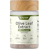 Snap Supplements Olive Leaf Extract Capsules - Super Strength 40% Oleuropein for Blood Flow Support, Improve Digestion, Antioxidant Boost Supplement, Improve Brain Function (60 Capsules)