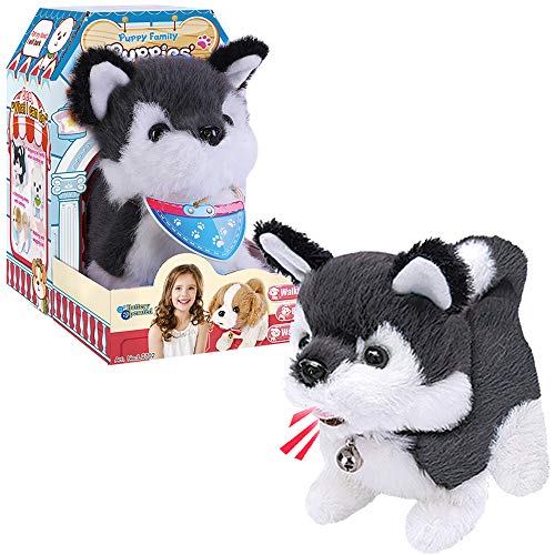 Liberty Imports Plush Husky Toy Puppy Electronic Interactive Pet Dog