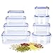 Deik Food Storage Containers Set, Lunch Box Set BPA Free, Plastic Containers with Snap Locking Lid and Air Tight Seal, Durable Microwaveable, Dishwasher Safe, 16 Piece Set