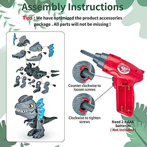 Minxuan Kids Dinosaur Toys for 3 4 5 6 7，4 Dinos Dinosaur Learning Toys