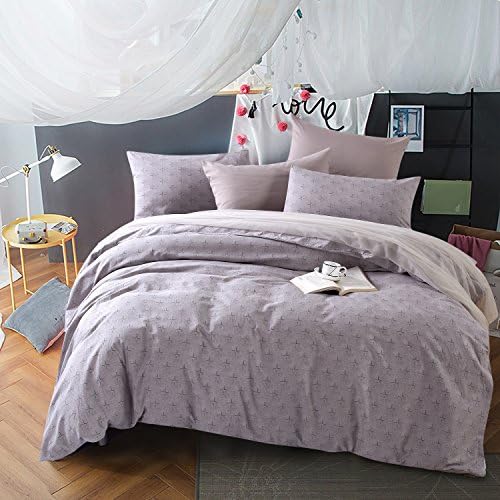 Colourful Snail 100-Percent Natural Washed Cotton Printed Pattern Duvet Cover Set, Ultra Soft and Easy Care, Fade Resistant, Queen/Full, Taupe
