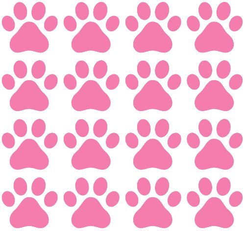 CMI357 Dog Paw Prints - Matte Finish Vinyl Decal Sticker for Walls, Electronics (Pink, 16)