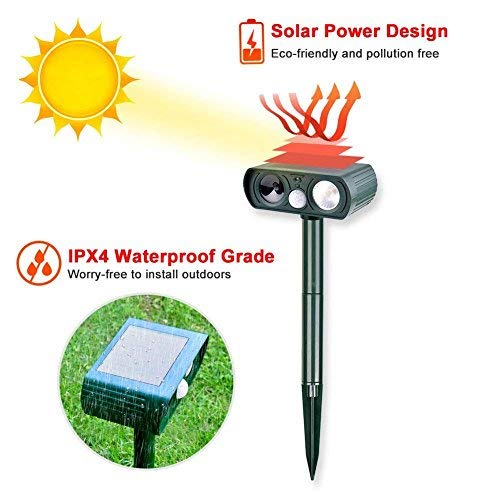 Ultrasonic Animal Repeller JIA LE Solar Powered Pest Repeller