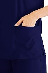 Minty Mint Women's V Neck Solid Stretch Medical