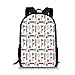 iPrint School Bags 90s,Memphis Style Geometrical Illustration with Dots Barcode Triangle Shapes Retro Art,Coral Black for Boys&Girls Mens Sport Daypack