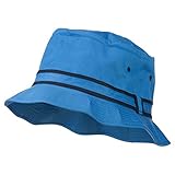 Striped Hat Band Fisherman Bucket Hat - Blue Navy
