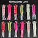 Assorted Squids Glow in Dark Luminous Bulb Squid Skirts Soft Lures Bait Fishing Tackle Trolling Octopus Lures Hoochies