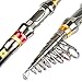 Goture Portable Carbon Fiber Telescopic Fishing Rod Retractable Travel Spinning Fishing Pole,Saltwater Boat Sea Rod