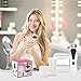Makeup Brush Cleaner Upgraded, Chimocee 8 in 2 Automatic Electric Makeup Brush Cleaner and Dryer Machine with Two Adjustable Speeds, Completely Clean and Dry in 360 Rotation with 2 Silicone Collars