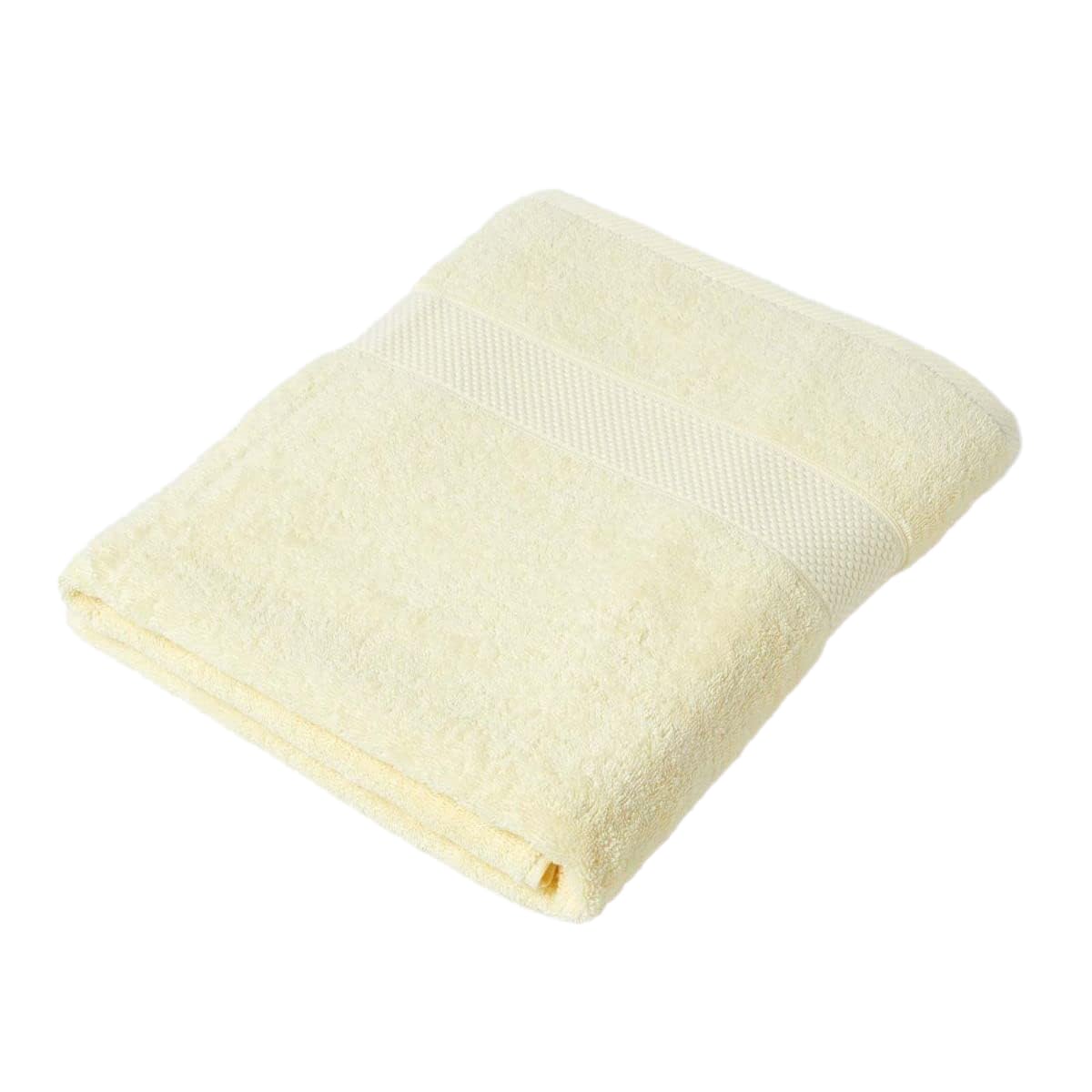 HOMESCAPES Lemon Yellow Turkish Cotton Bath Sheet Towel Super Soft Thick & Absorbent 500 GSM Towel Heavy Weight for everyday Luxury