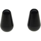 KAISH 2pcs Guitar 5 Way Switch Tip Cap Switch Knob for USA Stratocaster/Strat Black