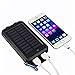 Solar Charger Solar Power Bank 20000mAh Waterproof Portable External Backup Outdoor Cell Phone Battery Charger with Dual LED Flashlights Solar Panel for iPhone Android Cellphones (Black)