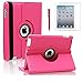 AiSMei Case for 9.7-Inch iPad 5th (2017)/ iPad 6th (2018)/ iPad Air (2015), Rotating Protective Case Cover w/Auto Wake/Sleep Function,Rose Pink