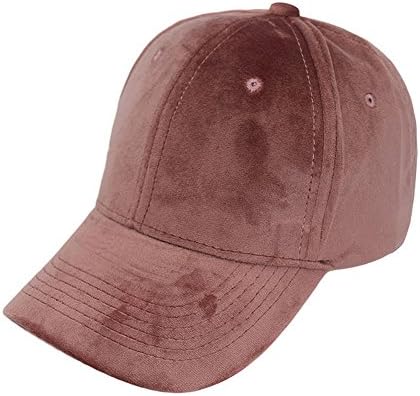LIXYIT Unisex Soft Velvet Baseball Cap 6 Panels Plain Adjustable Sports Baseball Hat Pink (One size fits most)