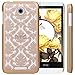 HTC 510 Case, Style4U HTC Desire 510 [Gold] Flower Damask Design Slim Fit Case Cover with 1 Stylus and 1 HD Clear Screen Protector [Gold]
