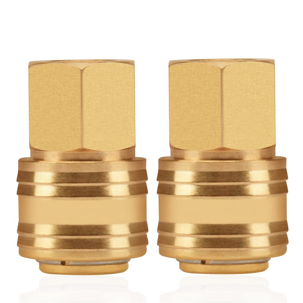2stk Air Line Connectors 1/4" BSP Euro Airline Hose Compressor Fittings Air Coupler and Plug Kit Couplings Connector Female — image 1
