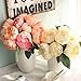 Meiliy 6 Pcs Artificial Damask Rose Flower Peony Bouquet Bride Bridesmaid Holding Flowers For Home Hotel Office Wedding Party Garden Craft Art Decor, Champagne