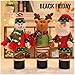 3D Christmas Wine Bottle Cover 3PCS Holiday Wine Bottle Décor for Home Party, Wine Bottle Sweater Santa Snowman Reindeer