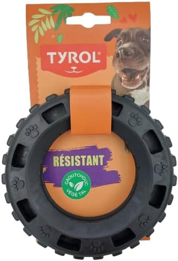 Tyrol - Dog Toy - Cronos Range - Occupation Dog Toy - Dog Tire - With Dog Treat Tank - Plant and Natural - 15cm - Heavy Duty Toy - Made in Europe