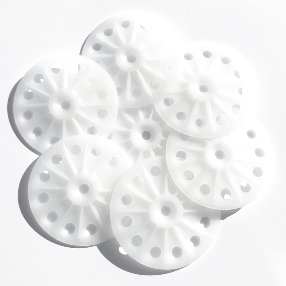 Hawkeng Load Spreading 60mm Polypropylene washers for Fixing and Supporting All Types of Soft to Medium Insulation Panels and Sheets – 100PCS