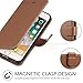 TUCCH Case Wallet for iPhone 7 Plus/8 Plus, PU Leather Folio Cover with Kickstand [Card Slot] Magnetic Closure Flip Protective TPU Interior Case Compatible with iPhone 8 Plus/7 Plus, Light Brown