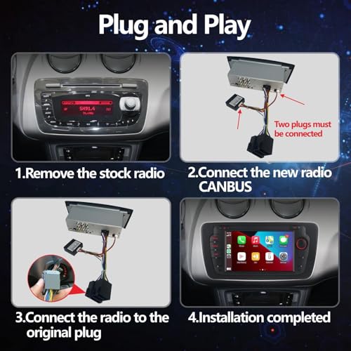 Car Radio for Seat Ibiza 6J 2009-2014 Wireless Radio Carplay/Android Car IPS Touch Screen/Bluetooth/Mirror Link/FM/AM/RDS/USB