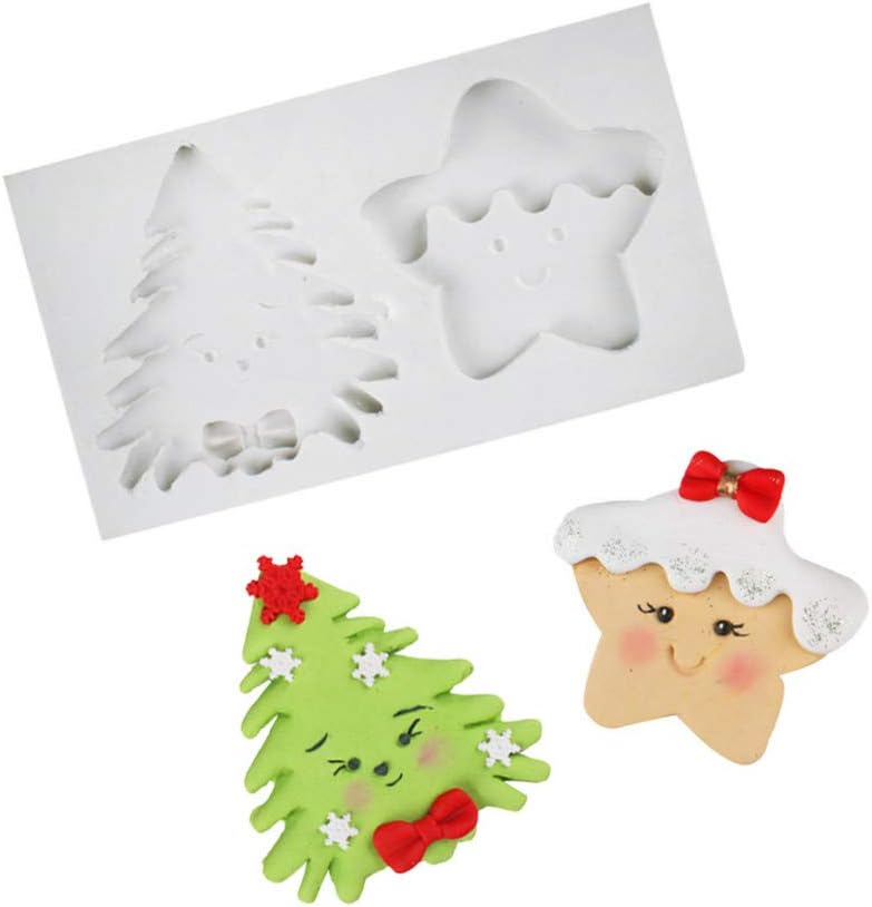 Dibujos animados de Navidad Árbol de Navidad Molde de chocolate Flip